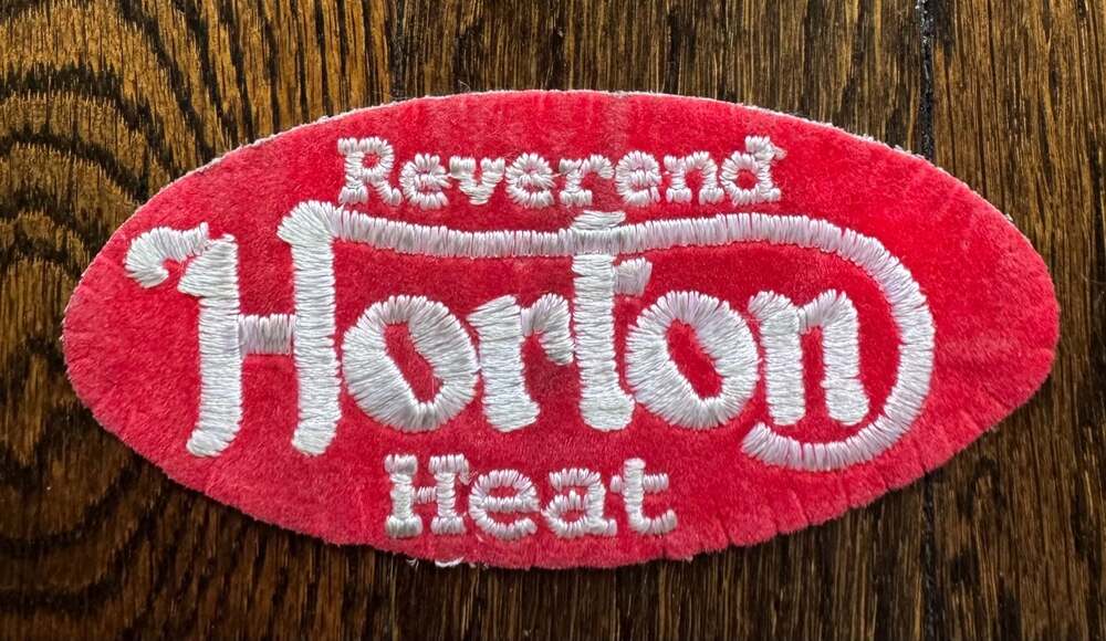 VTG ‘00s 4.25” x 2” Reverend Horton Heat Red Oval Embroidered Psychobilly Patch